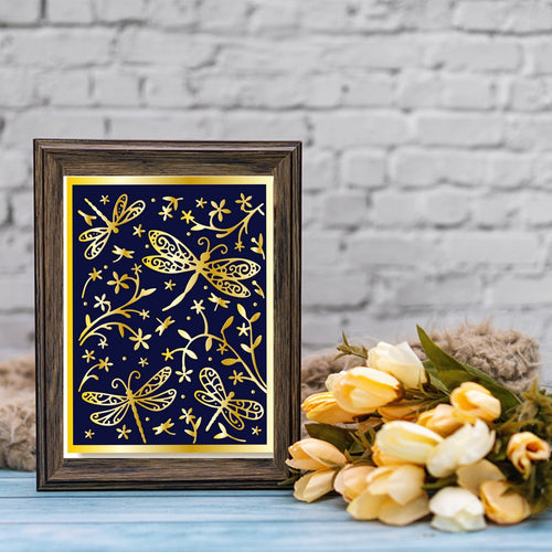 2Pcs 2 Styles Custom Carbon Steel Hot Foil Plate Metal Dies, for DIY Scrapbooking Embossing, Photo Album Craft Making Template, Matte Platinum Color, Butterfly & Dragonfly, Insect Pattern, 15x11.3x0.1cm, about 1pc/style