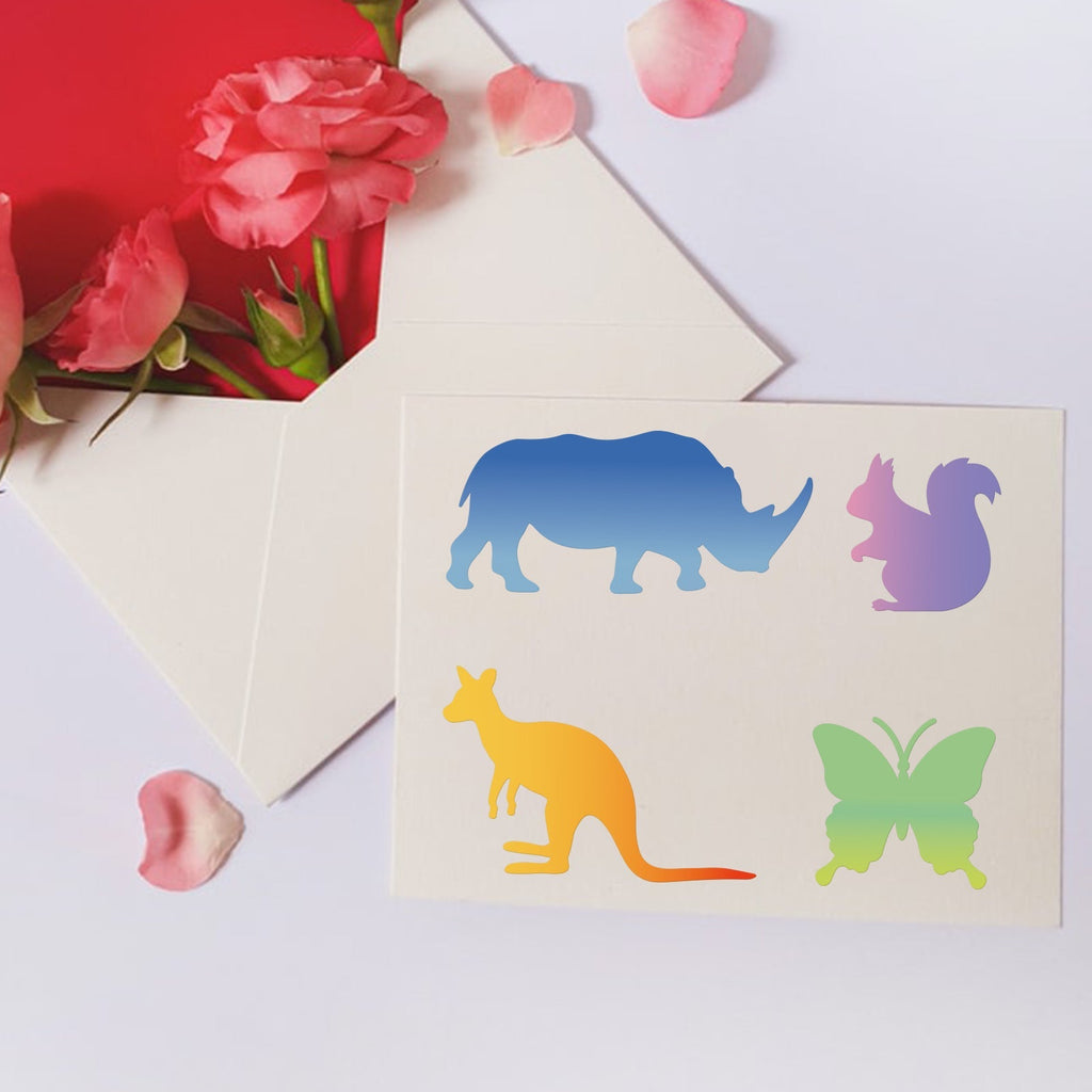 3Pcs 3 Style Custom Carbon Steel Hot Foil Plate Metal Dies, for DIY Scrapbooking Embossing, Photo Album Craft Making Template, Matte Platinum Color, Animal Pattern, 1pc/style